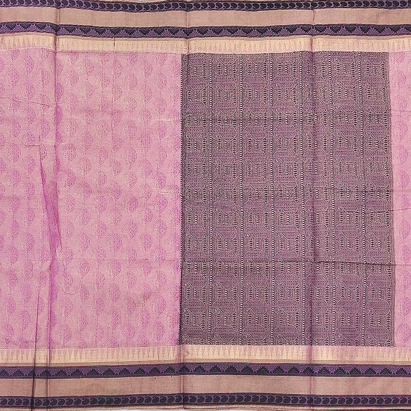 Hayagrivas Lavender-Pink Pure Cotton Saree KBE2163A23-1