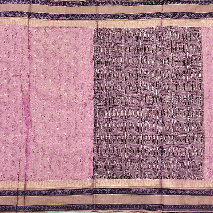 Hayagrivas Lavender-Pink Pure Cotton Saree KBE2163A23-1
