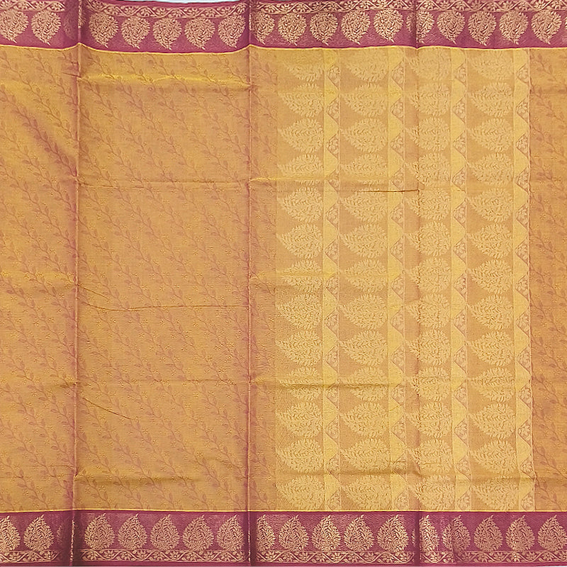Hayagrivas Orangish-Pink Pure Cotton Saree KBE2163A9-4