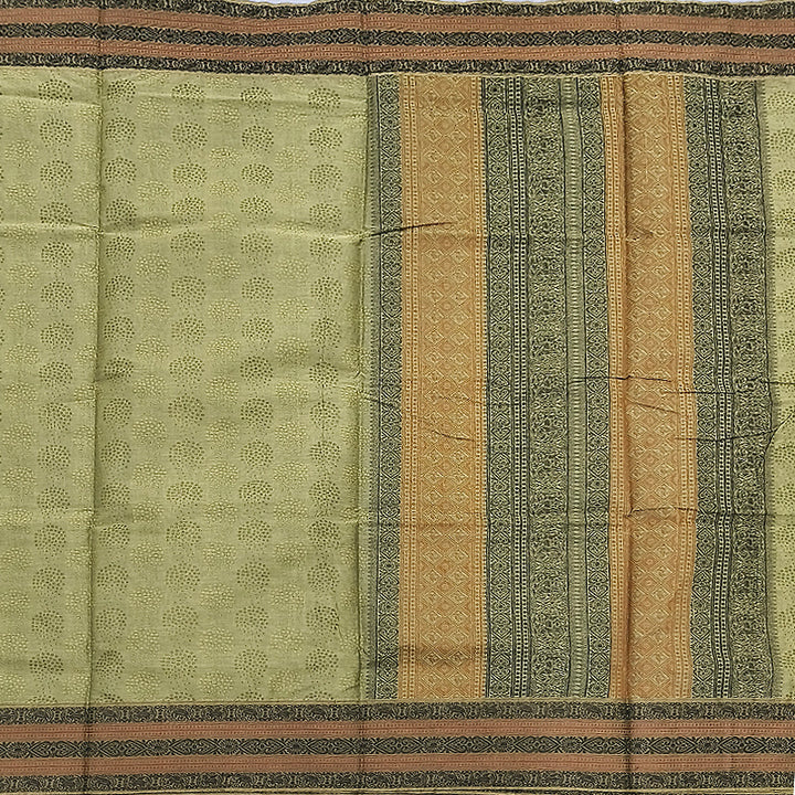 Hayagrivas Elaichi Green Pure Cotton Saree KBE2163A8-2