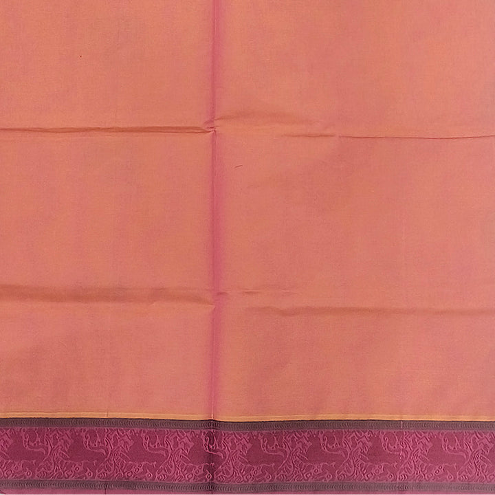 Hayagrivas Peach Orange Pure Cotton Saree KBE2163A13-4