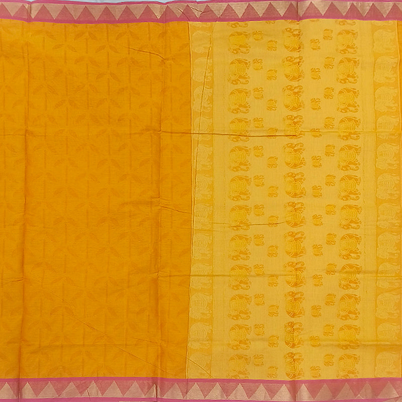 Hayagrivas Orange Pure Cotton Saree KBE2163A7-3