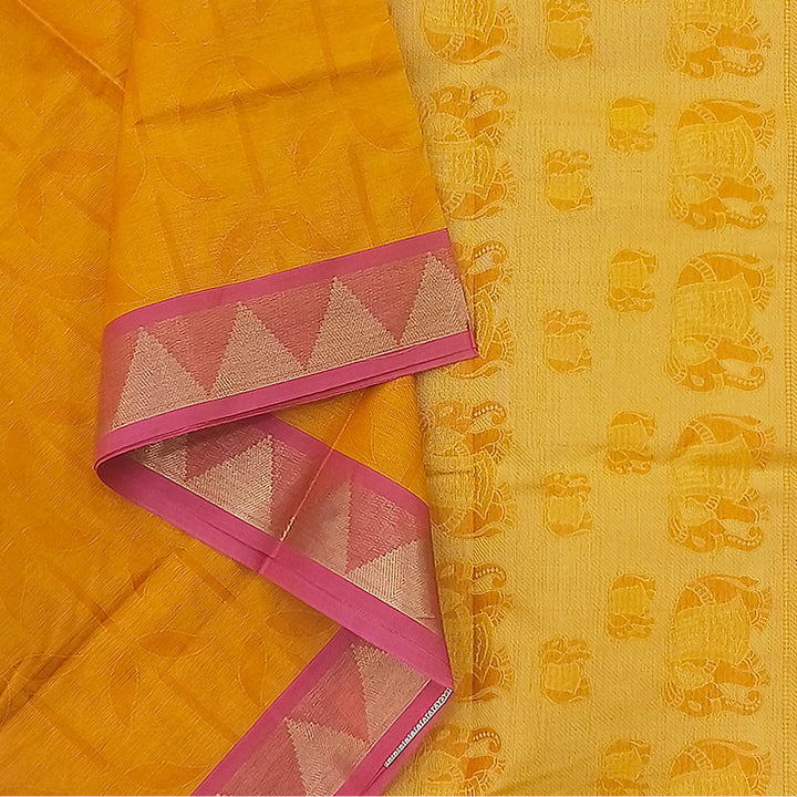 Hayagrivas Orange Pure Cotton Saree KBE2163A7-3