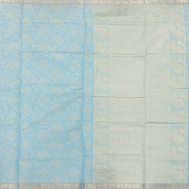 Hayagrivas Sky Blue Pure Cotton Saree KBE2163A15-3