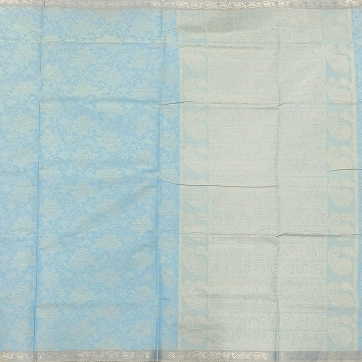 Hayagrivas Sky Blue Pure Cotton Saree KBE2163A15-3
