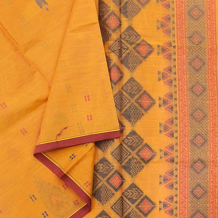 Hayagrivas Khaki Brown Pure Cotton Saree KBE1891L1-62