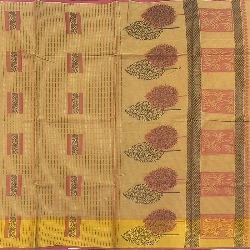 Hayagrivas Light Brown Pure Cotton Saree KBE2160A2-59