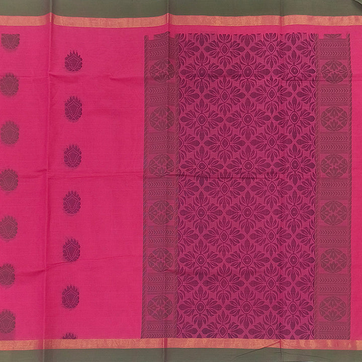 Hayagrivas Bright Pink Pure Cotton Saree KBE2166A2-24