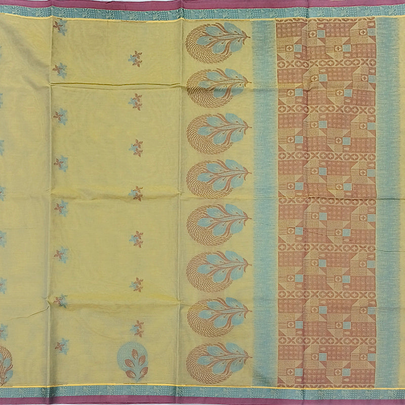 Hayagrivas Beige Pure Cotton Saree KBE1897L1-60