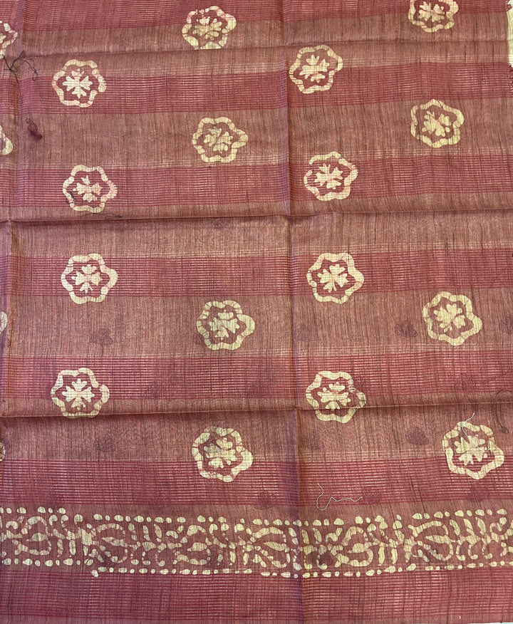 Hayagrivas Beige Semi Tussar Saree SSCBF68E8-5