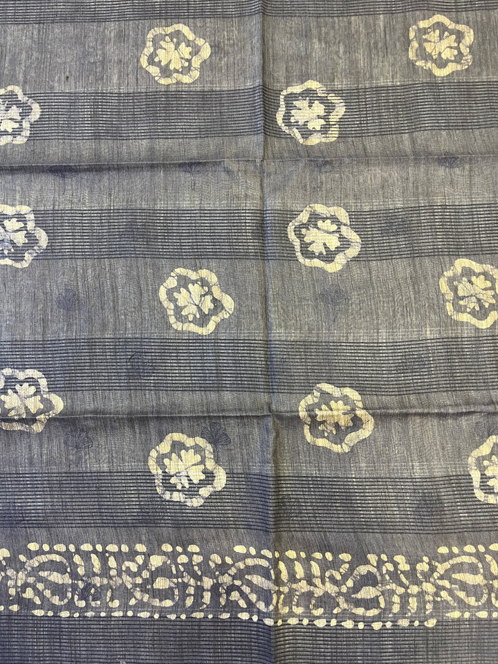 Hayagrivas Beige Semi Tussar Saree SSCBF68E8-3