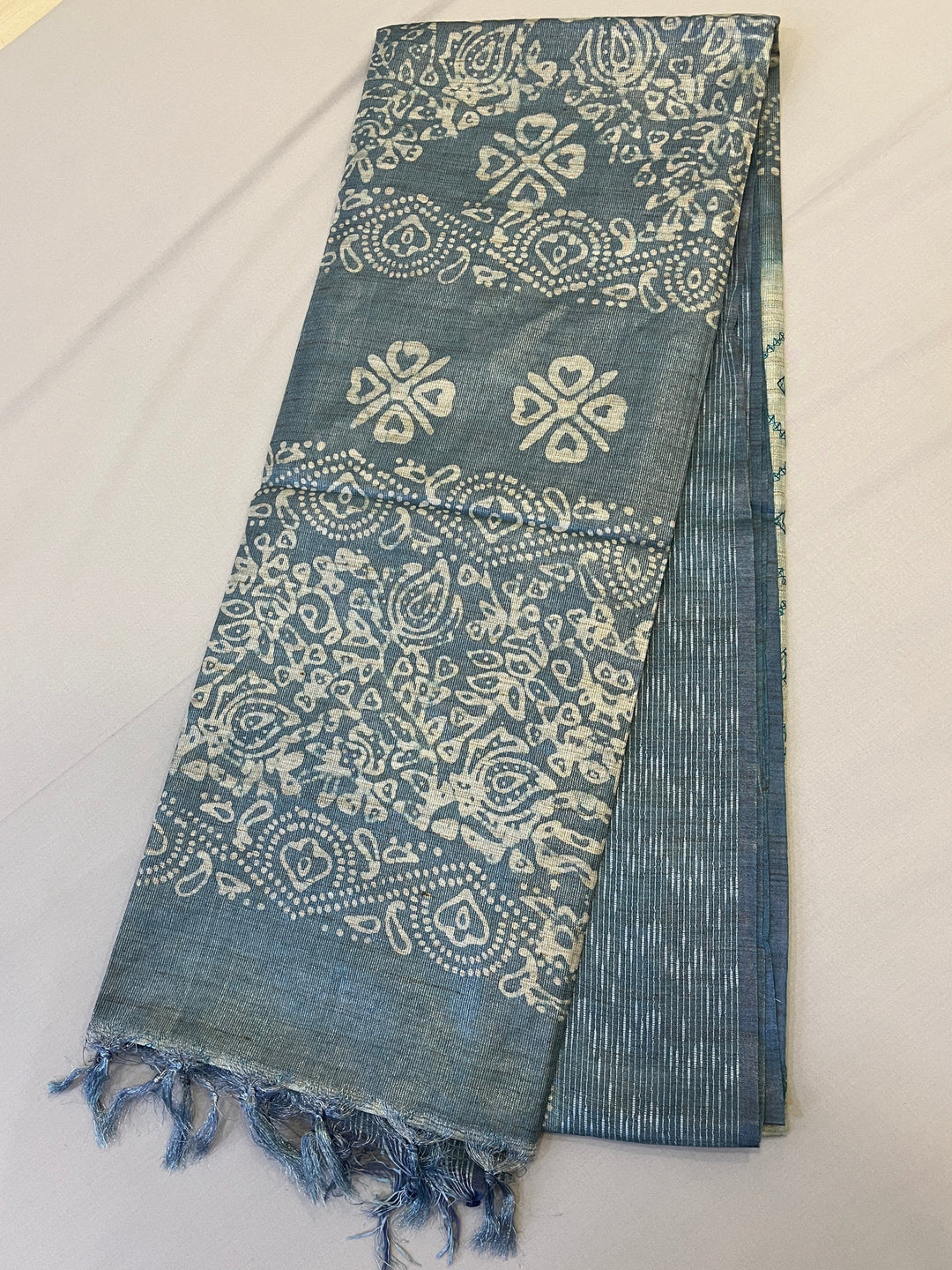 Hayagrivas Silver Grey Semi Tussar Saree SSCBF68E7-9