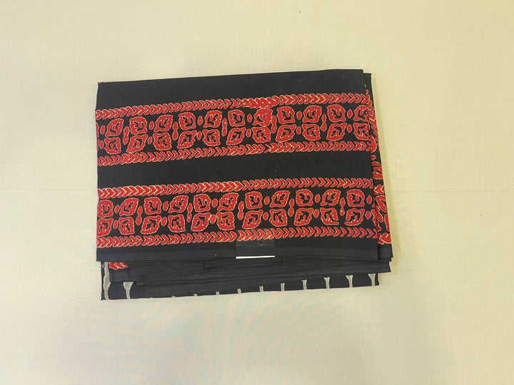 Hayagrivas Black Jaipur Cotton Saree SSCBF73E7-6