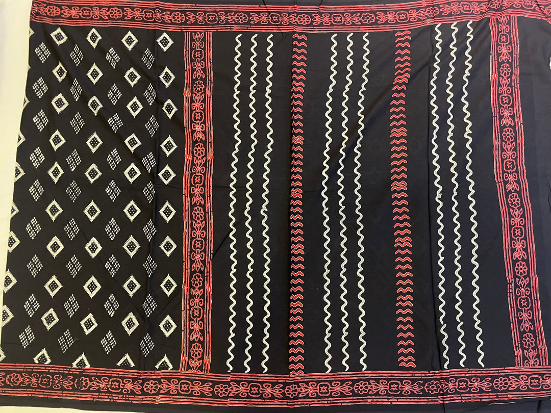 Hayagrivas Black Jaipur Cotton Saree SSCBF73E7-2