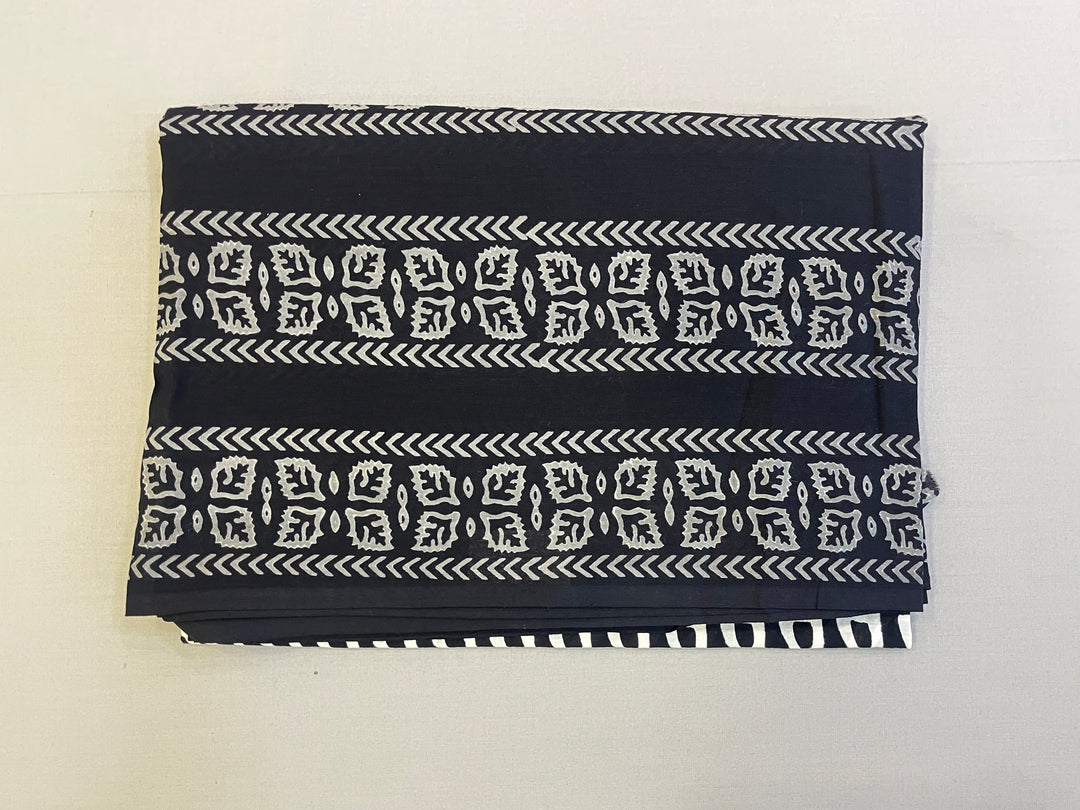 Hayagrivas Black Jaipur Cotton Saree SSCBF73E7-5