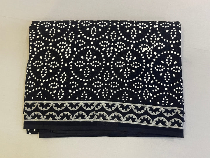 Hayagrivas Black Jaipur Cotton Saree SSCBF73E7-4