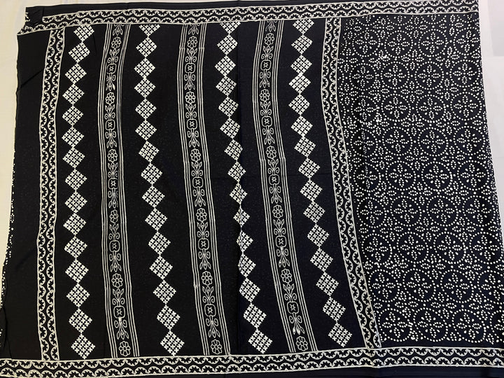 Hayagrivas Black Jaipur Cotton Saree SSCBF73E7-4