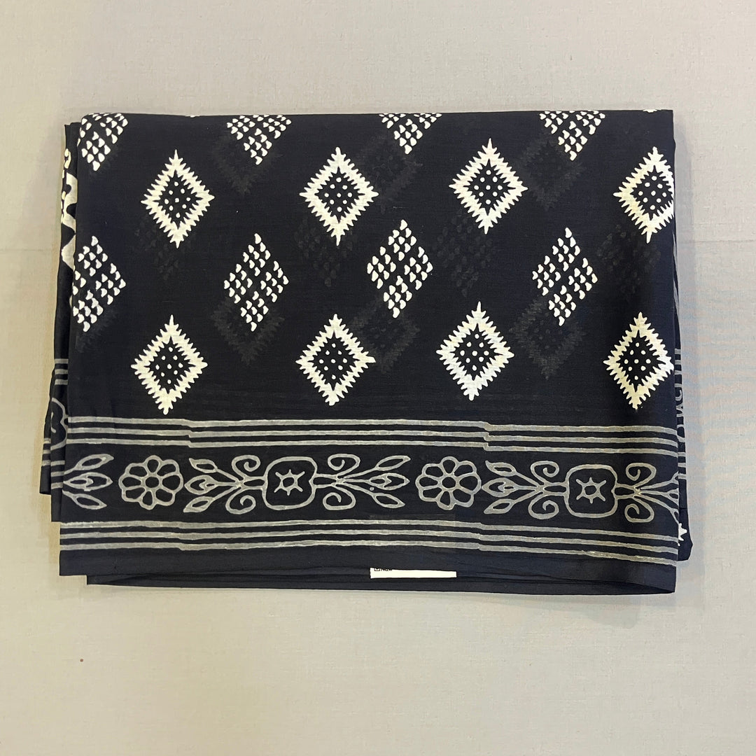 Hayagrivas Black Jaipur Cotton Saree SSCBF73E7-7