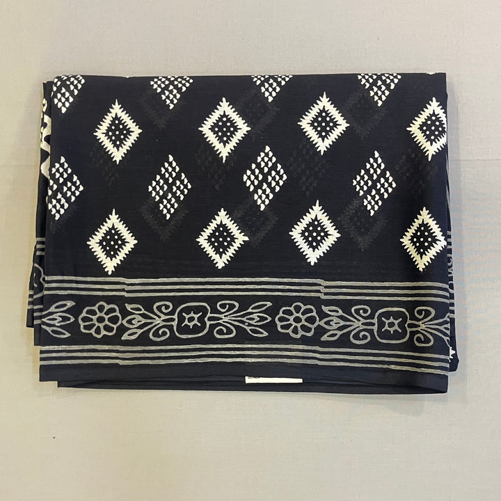 Hayagrivas Black Jaipur Cotton Saree SSCBF73E7-7