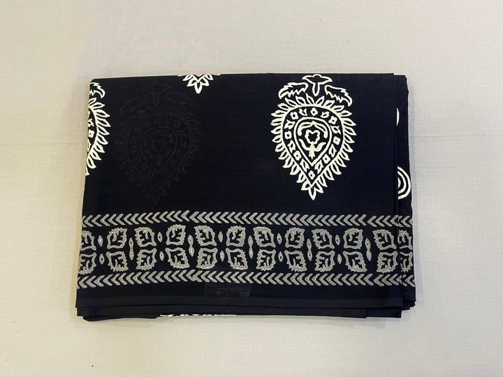 Hayagrivas Black Jaipur Cotton Saree SSCBF73E7-1