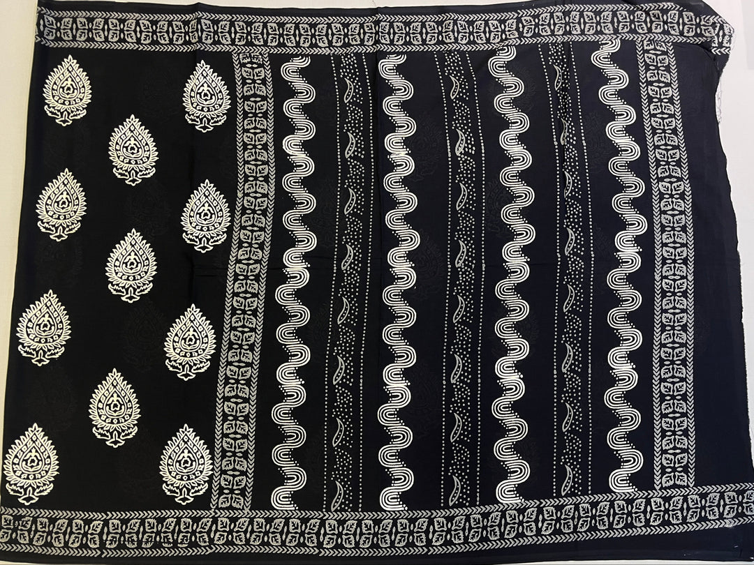 Hayagrivas Black Jaipur Cotton Saree SSCBF73E7-1