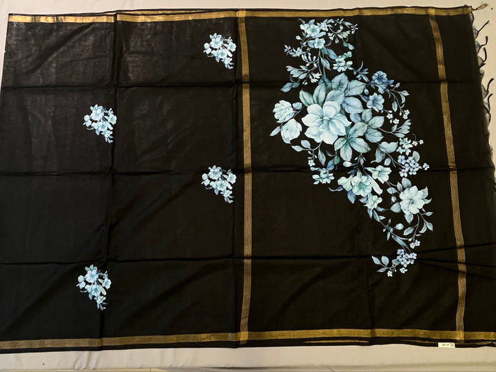 Hayagrivas Black Semi Linen Sarees SSCBF68E5-1