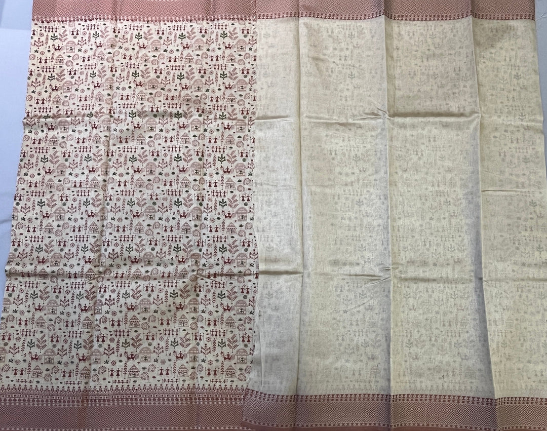 Hayagrivas Beige Fancy Cotton Sarees