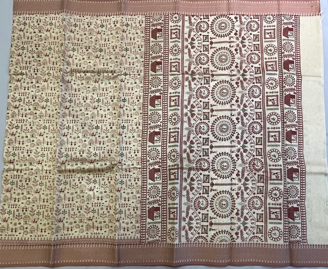 Hayagrivas Beige Fancy Cotton Sarees