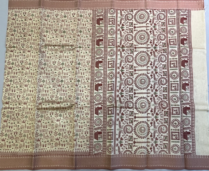 Hayagrivas Beige Fancy Cotton Sarees