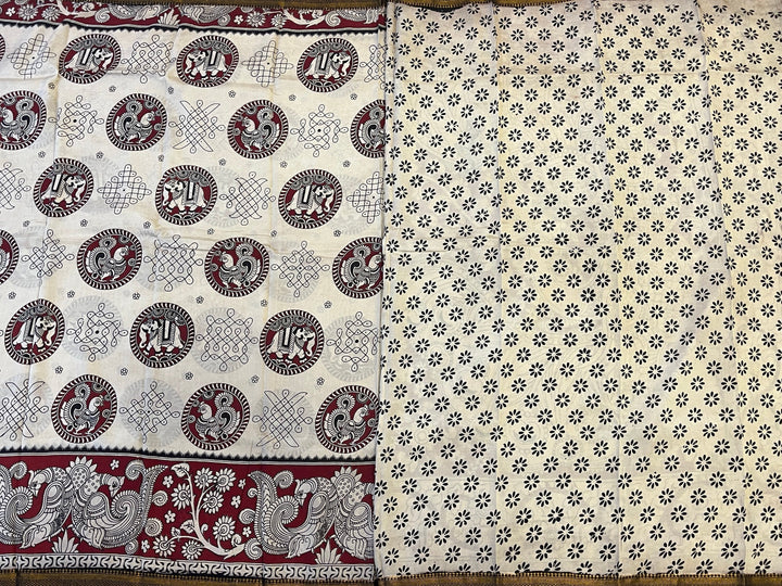 Hayagrivas Ivory Kalamkari Sarees (2 Shades)