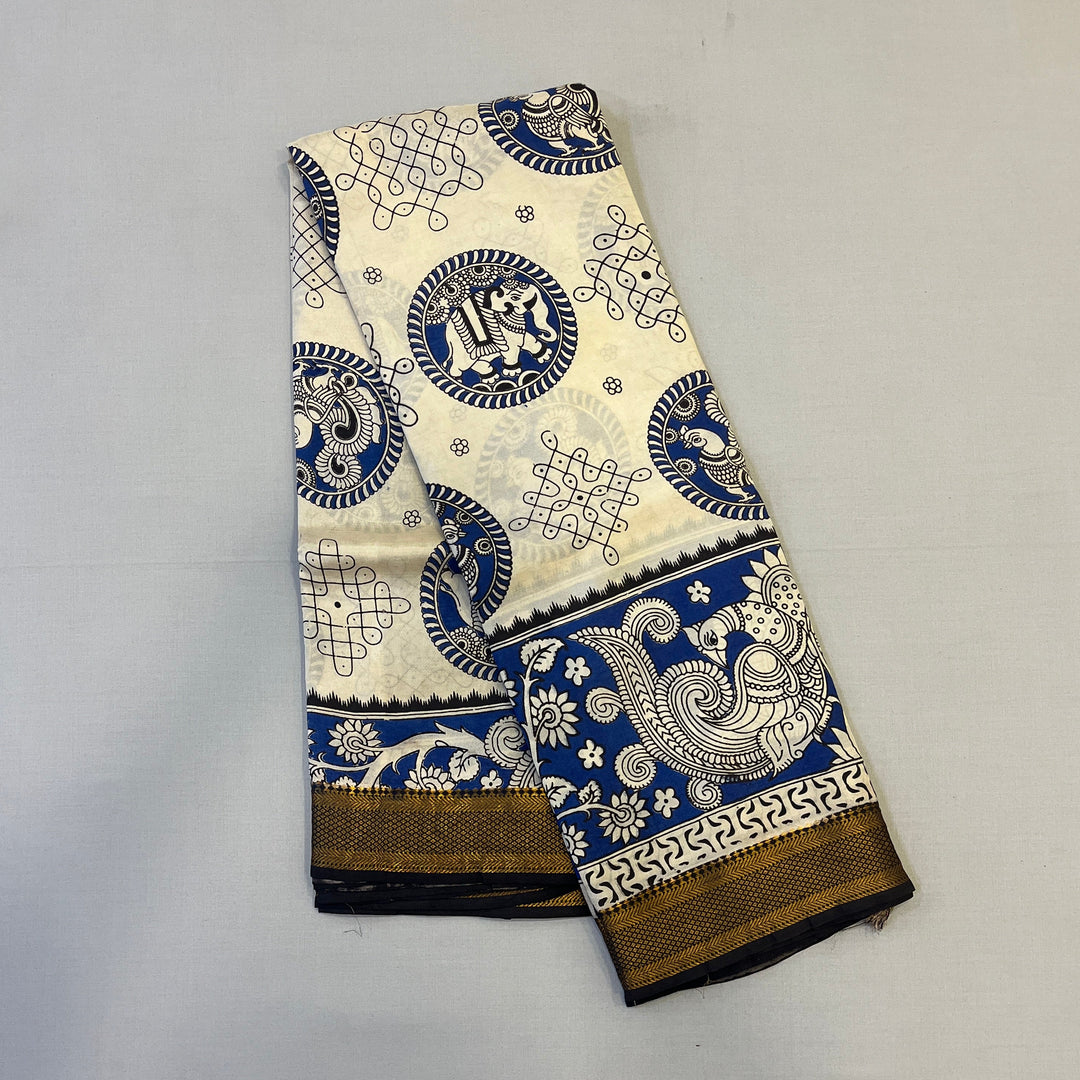 Hayagrivas Ivory Kalamkari Sarees (2 Shades)