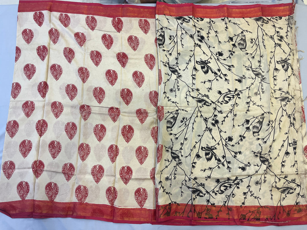 Hayagrivas Sandal Kalamkari Saree SSCBF73E3-3