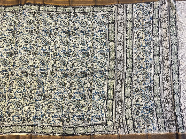 Hayagrivas Ivory Kalamkari Saree SSCBF73E4-5