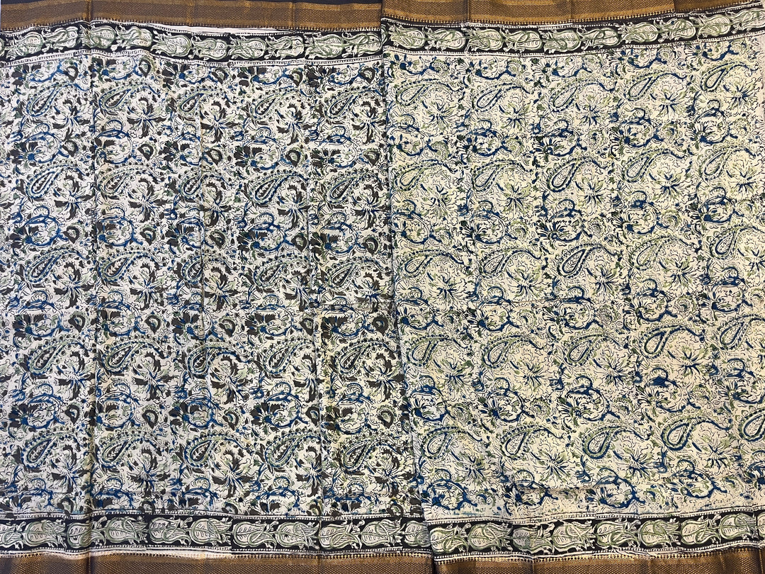 Hayagrivas Ivory Kalamkari Saree SSCBF73E4-5
