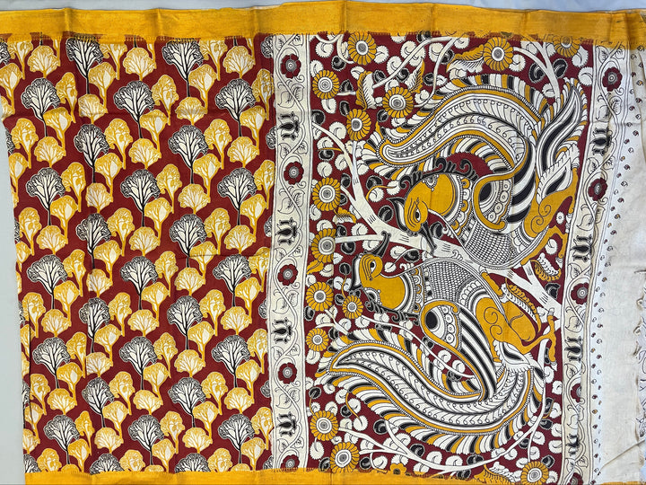 Hayagrivas Maroon Kalamkari Saree SSCBF73E3-13