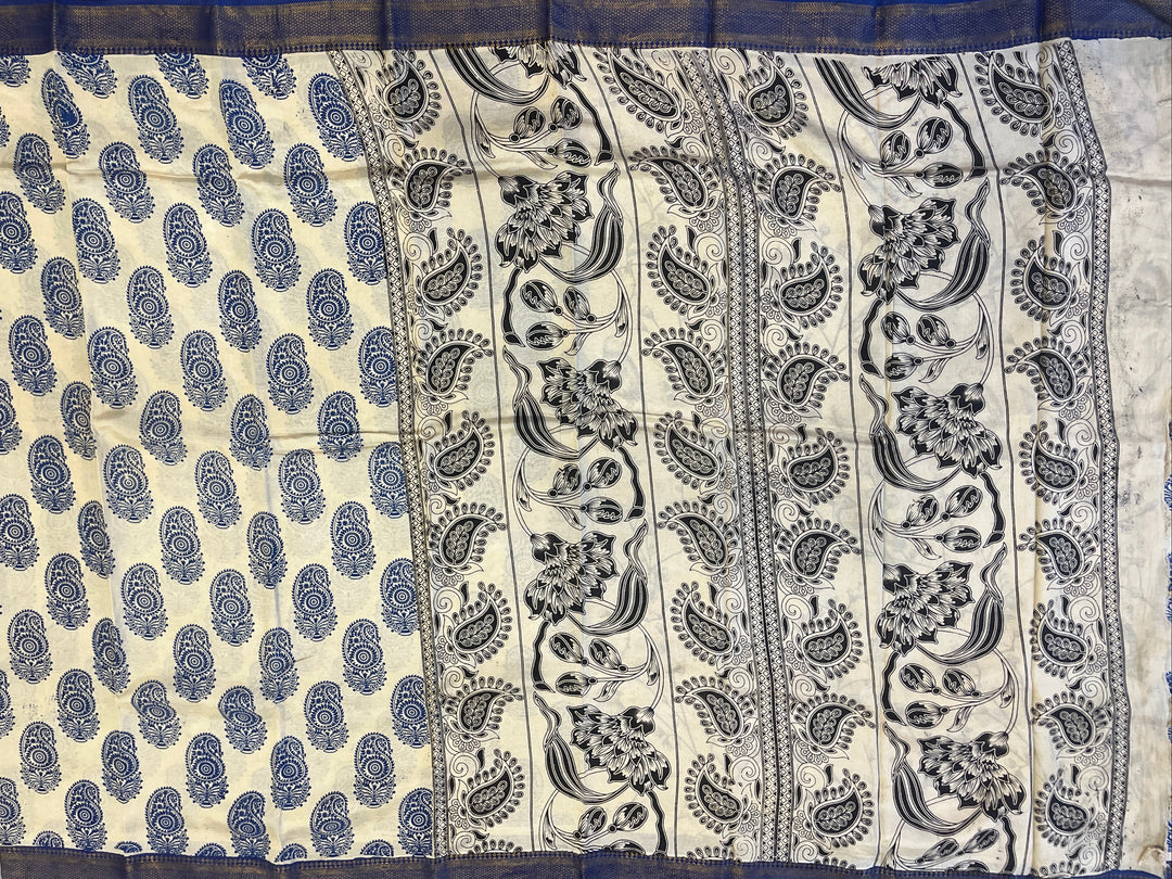 Hayagrivas Ivory Kalamkari Saree SSCBF73E3-8