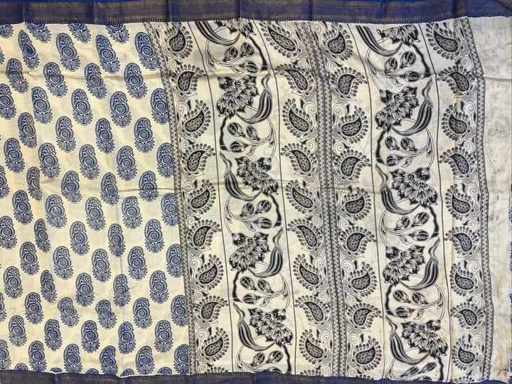 Hayagrivas Ivory Kalamkari Saree SSCBF73E3-8