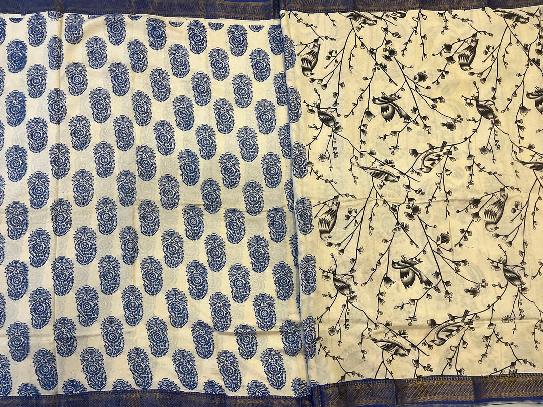 Hayagrivas Ivory Kalamkari Saree SSCBF73E3-8
