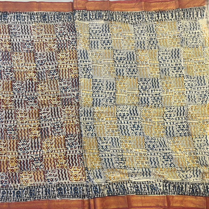 Hayagrivas Sandal Kalamkari Sarees (2 Shades)