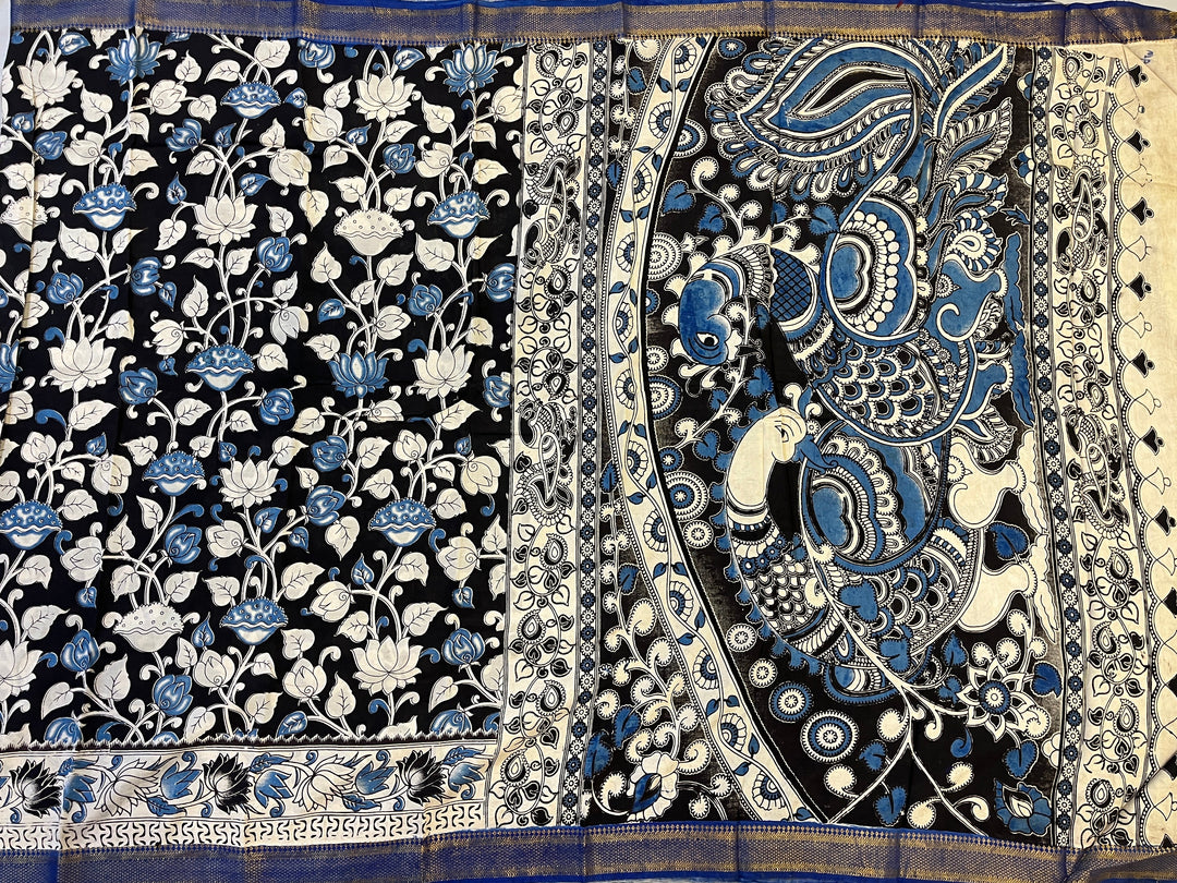 Hayagrivas Sandal & Black Kalamkari Sarees