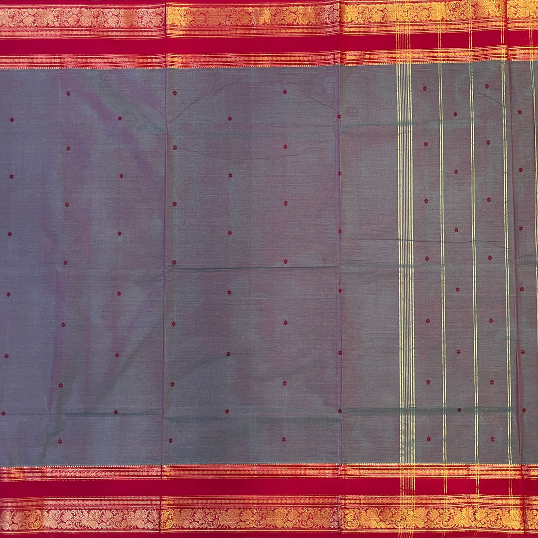 Hayagrivas Dual Tone (Blue & Pink) Chettinad Cotton Saree SSCBF63E1-1