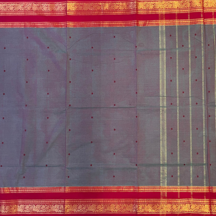 Hayagrivas Dual Tone (Blue & Pink) Chettinad Cotton Saree SSCBF63E1-1