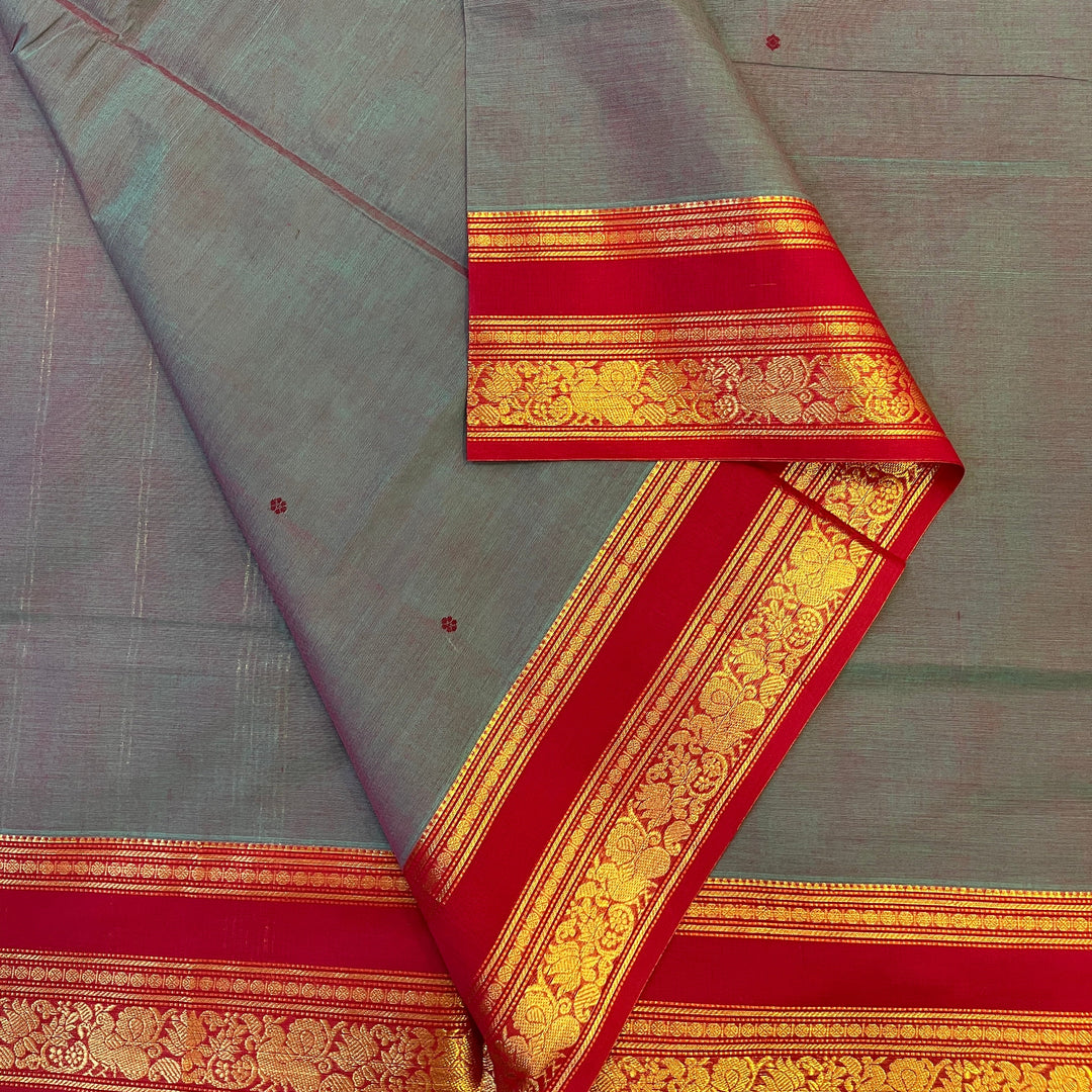 Hayagrivas Dual Tone (Blue & Pink) Chettinad Cotton Saree SSCBF63E1-1