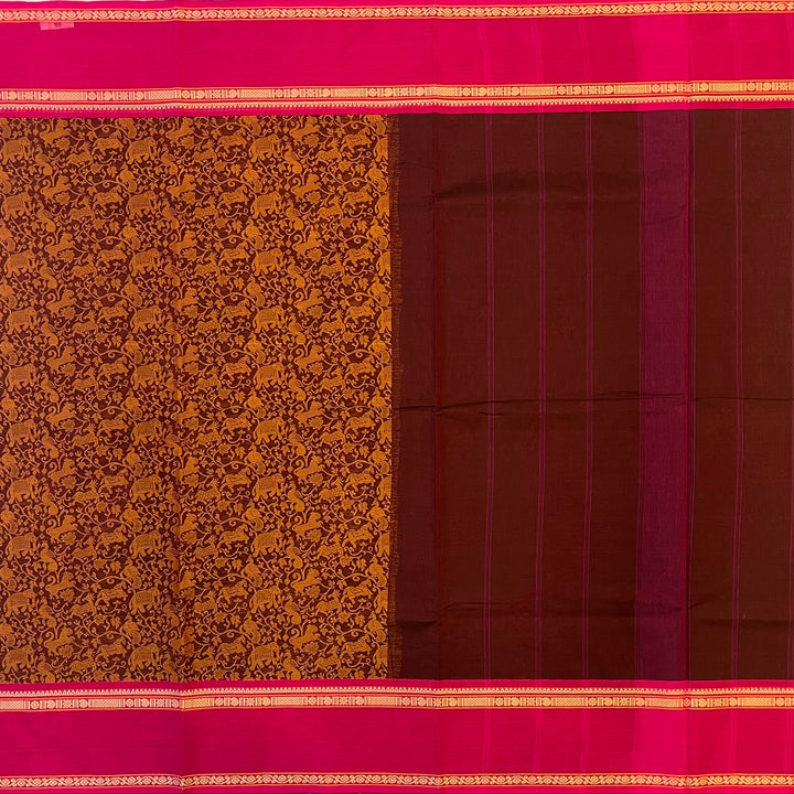 Hayagrivas Brown Chettinad Cotton Saree SSCBF63E9-3