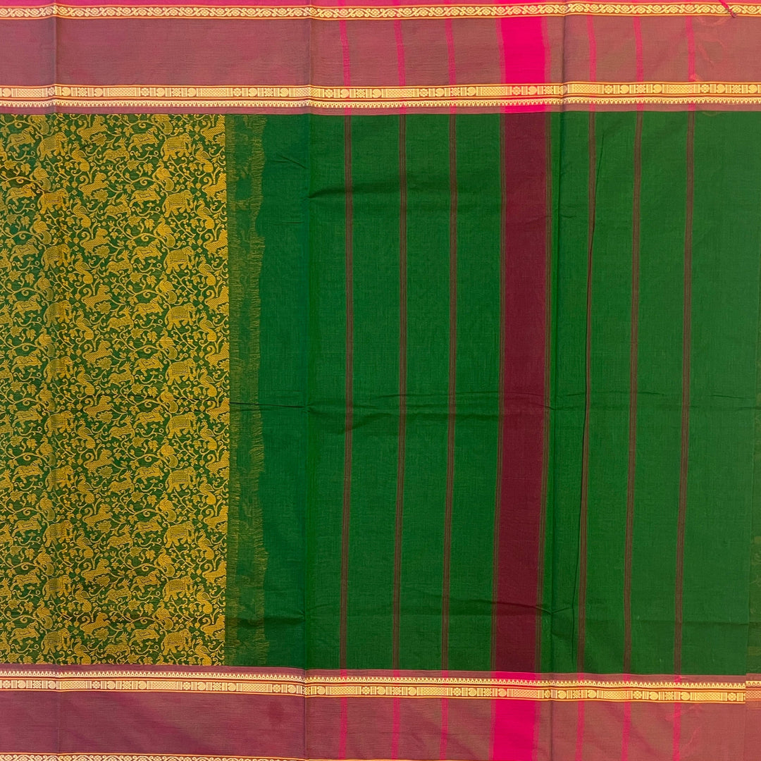 Hayagrivas Green Chettinad Cotton Saree SSCBF63E9-2