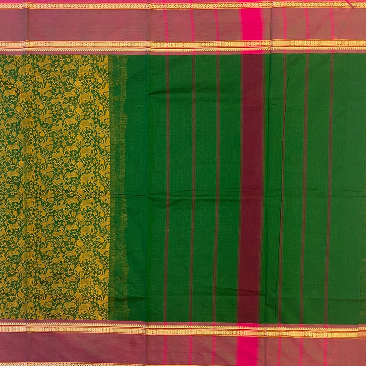 Hayagrivas Green Chettinad Cotton Saree SSCBF63E9-2
