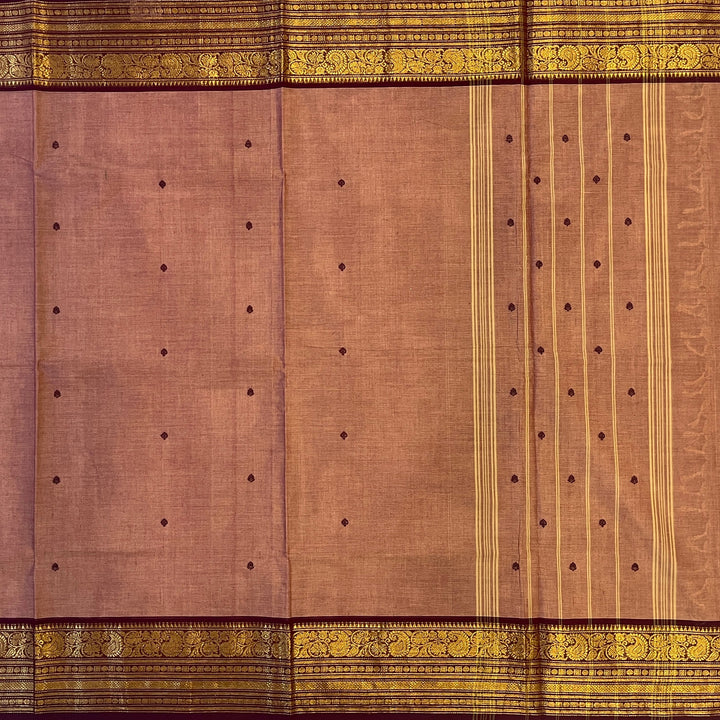 Hayagrivas Rosewood Pink Chettinad Cotton Saree SSCBF63E7-14