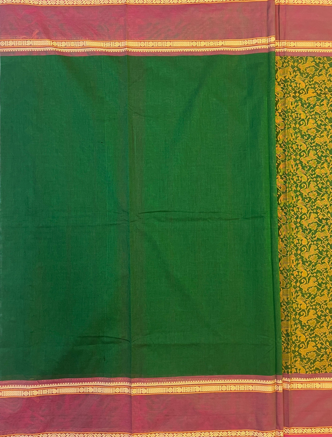 Hayagrivas Bottle Green Chettinad Cotton Saree SSCBF63E9-4