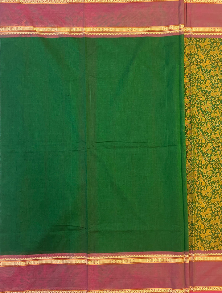 Hayagrivas Bottle Green Chettinad Cotton Saree SSCBF63E9-4