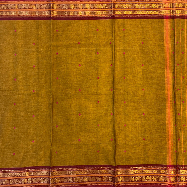 Hayagrivas Honey Mustard Chettinad Cotton Saree SSCBF63E3-9